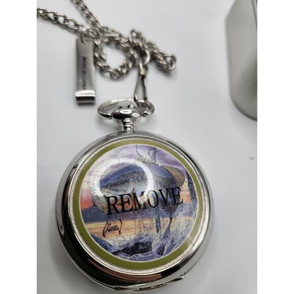 Avon Al Agnew Bass Pocket Watch NOS w Tin 2003 Majestic Waters